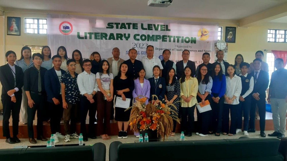 Participants during the State level literary competition organized by Youth Resources & Sports, Government of Nagaland at Don Bosco College, Kohima on September 1.